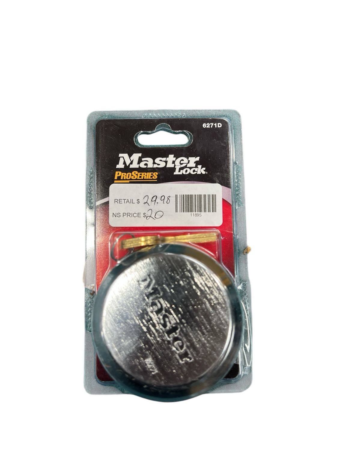 Master Lock Heavy Duty Outdoor Padlock with Key, Hidden Shackle 6271DCC Appears New