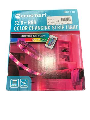 Tzumi EcoSmart 32FT RGB Indoor Modern LED Tape Light for Kitchen &amp; Dining