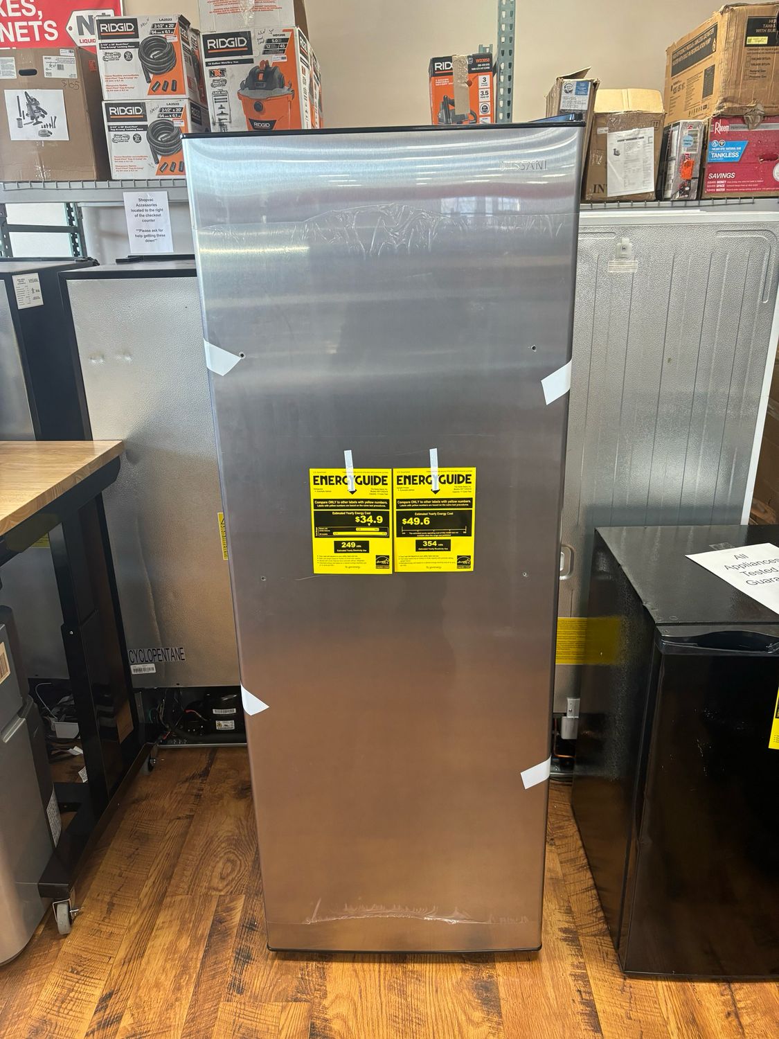Vissani 11 cu. ft. Convertible Auto Defrost Garage Ready Upright Freezer/Refrigerator in Stainless Steel, Energy Star VSF11US2A16 .