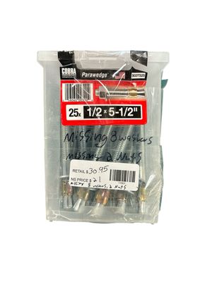 Cobra Anchors 1/2 in. x 5-1/2 in. Anchor (25-Pack) 503TS25