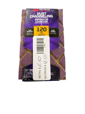 3M Dust Channeling 120 grit Sanding Sponge New