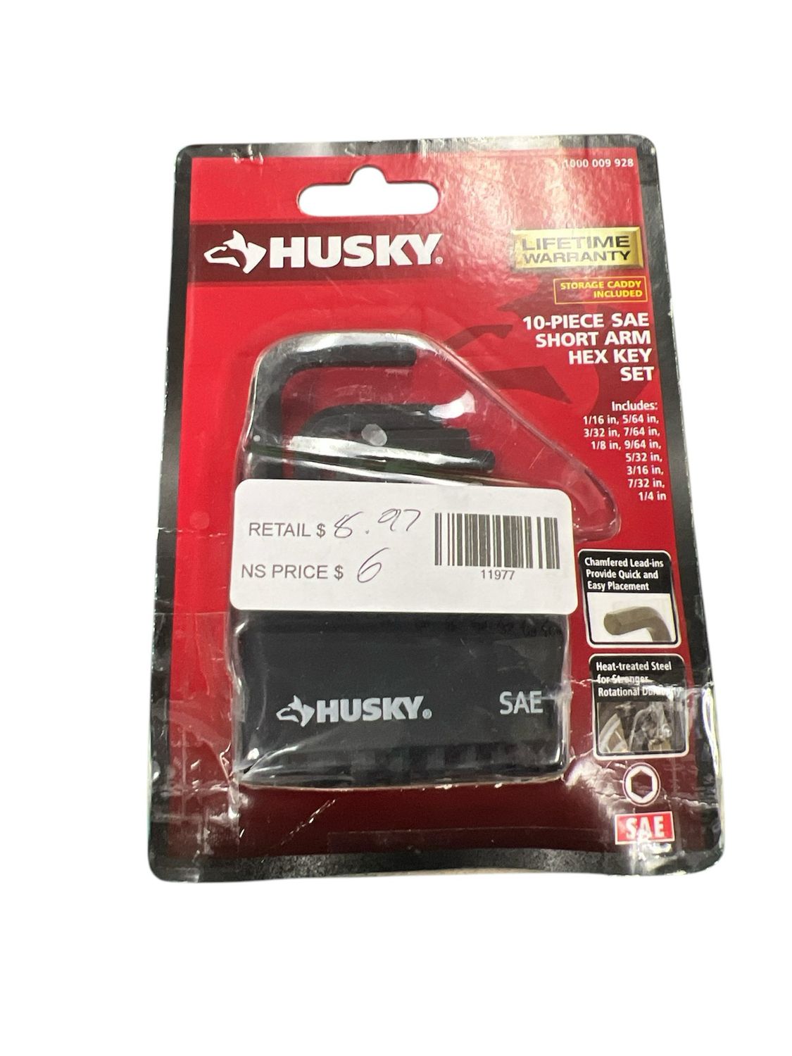 Husky SAE Short Arm Hex Key Set (10-Piece) HSAHKS10PCN-06 New