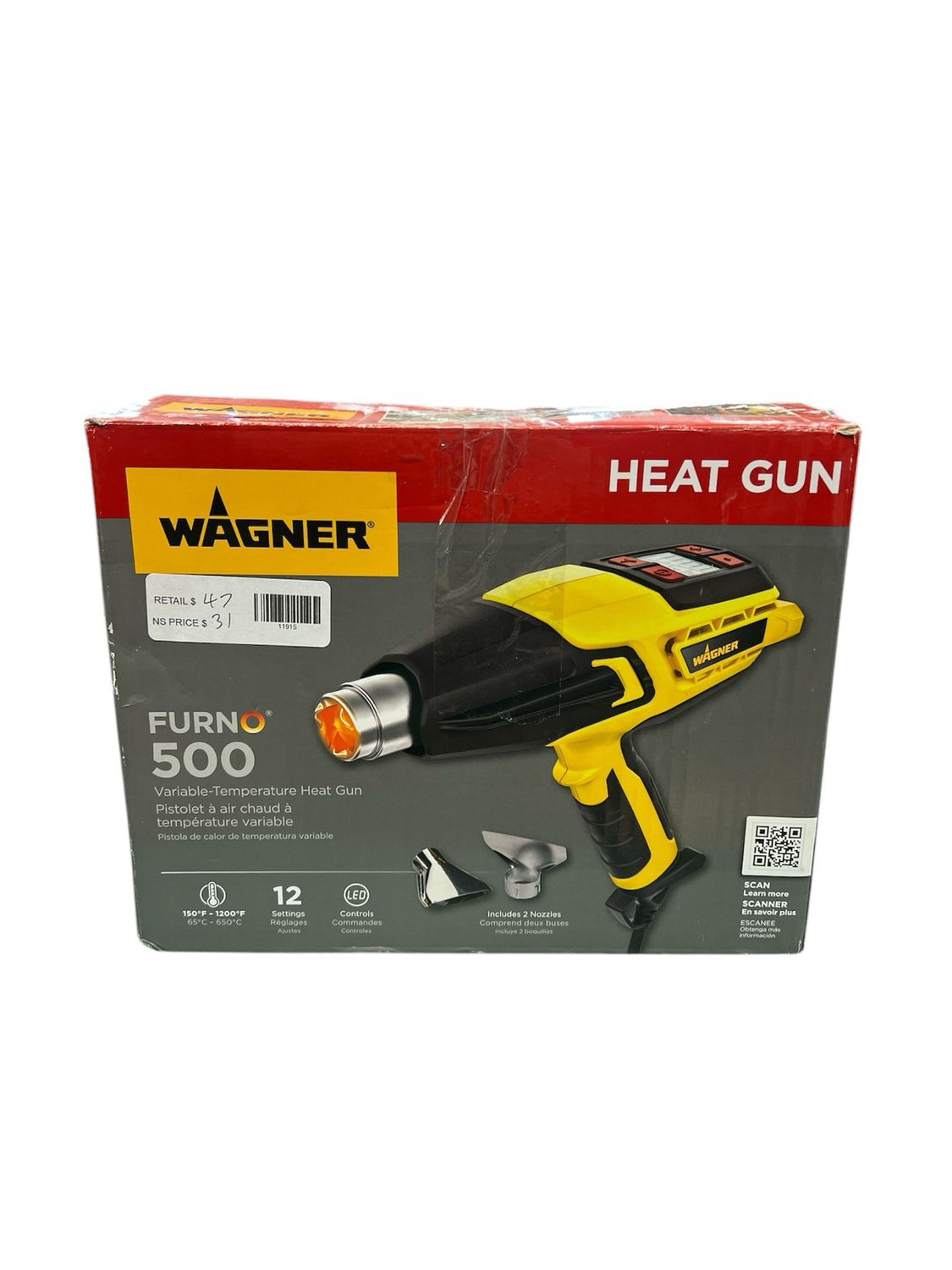 Wagner Furno 500 Variable Temperature Corded Heat Gun 0503063 Like New