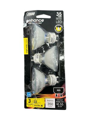 Feit Electric 35-Watt Equivalent Bright White (3000K) MR16 GU10 Bi-Pin Base LED Light Bulb (3-Pack) BPMR16IFGU300930CA/3 Like New