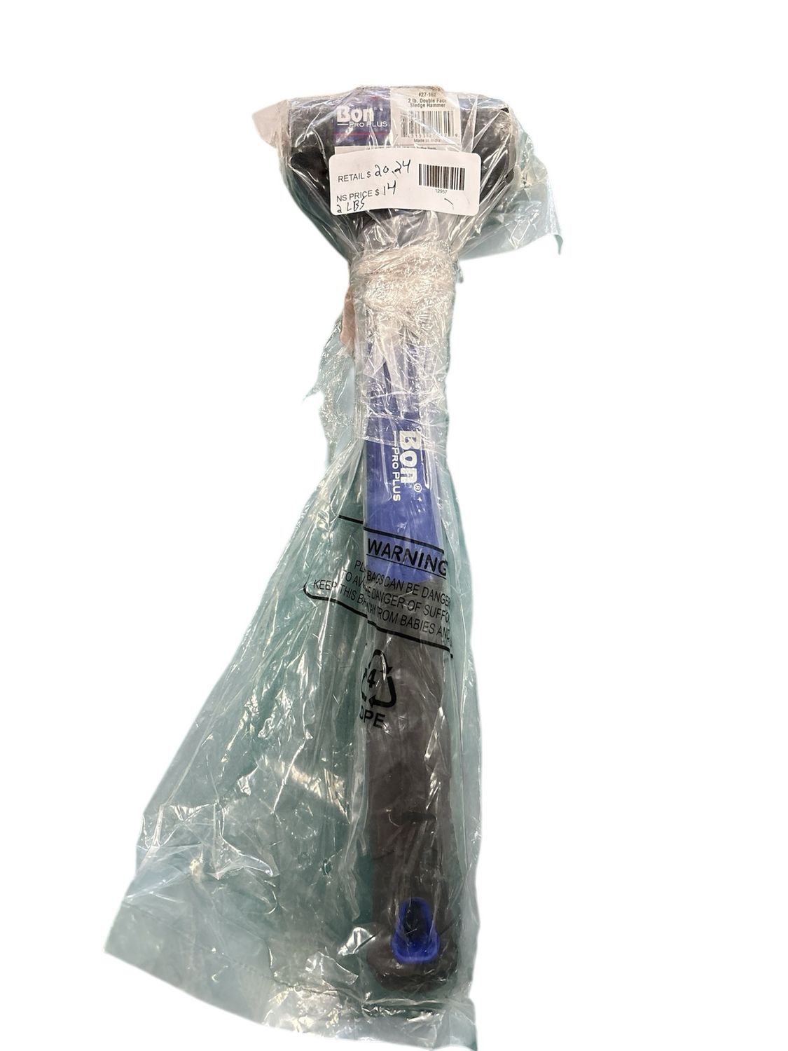 Bon Tool 2 lbs. 16 in. Double Face Sledge with Fiberglass Hand 27-162