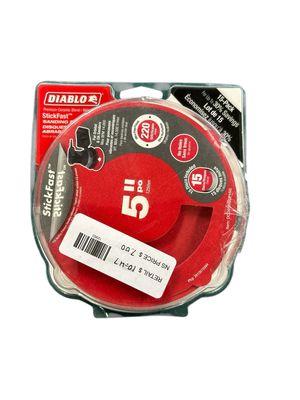 DIABLO 5 in. 220-Grit ROS StickFast Sanding DiscsDCD050220P15G Like New