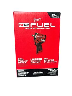 Milwaukee M12 FUEL 12V Lithium-Ion Brushless Cordless Stubby 1/2 in. Impact Wrench (Tool-Only) 2563-20