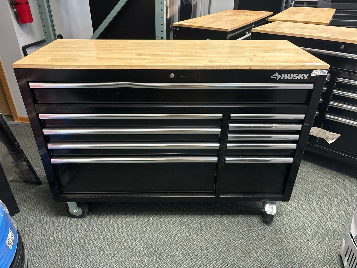 Husky Modular Tool Storage 52 in. W x 20 in. D Standard Duty Black Mobile Workbench Cabinet H52MWC10MOD .