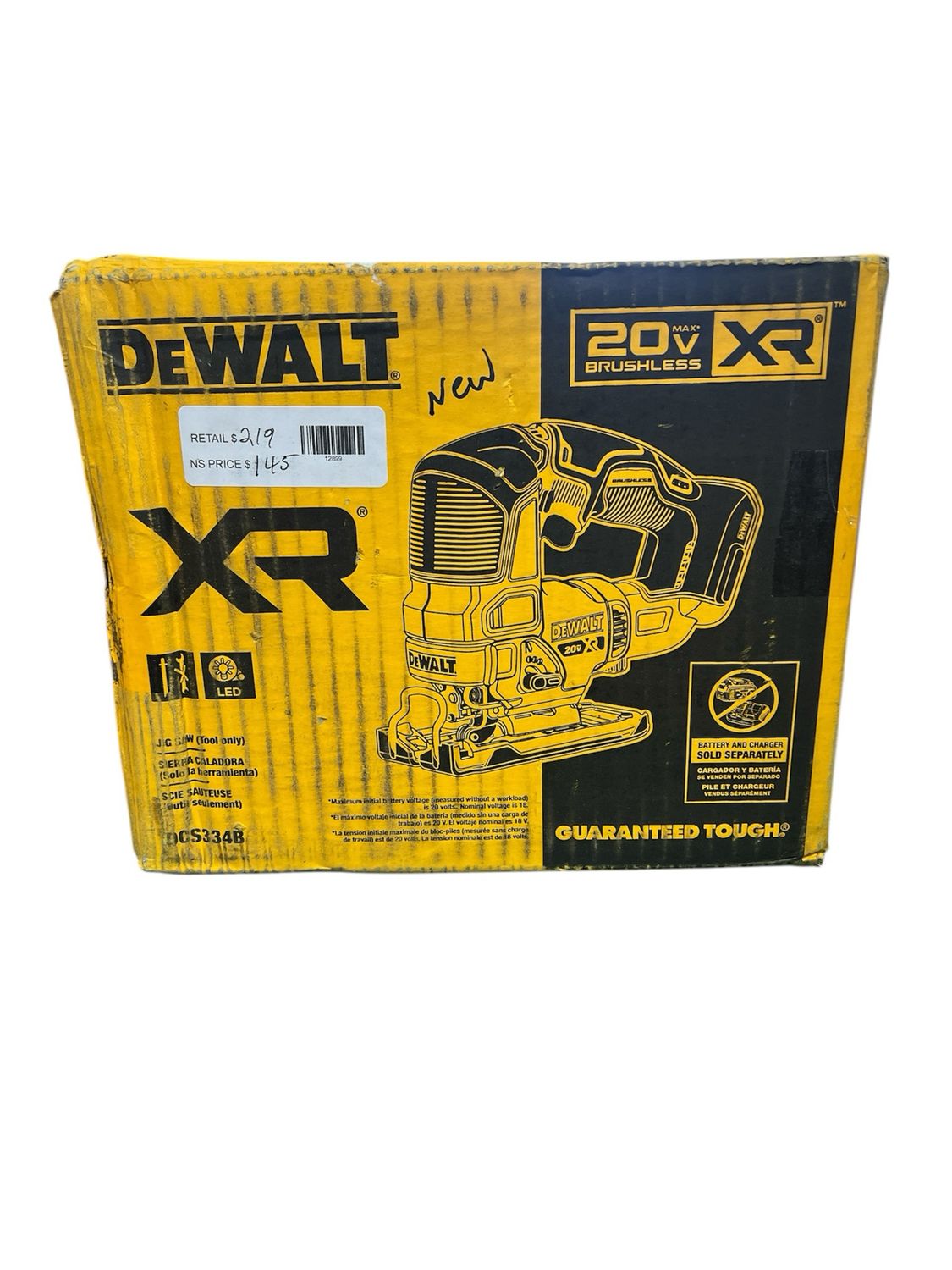 DEWALT 20V MAX XR Cordless Brushless Jigsaw (Tool Only) DCS334B New