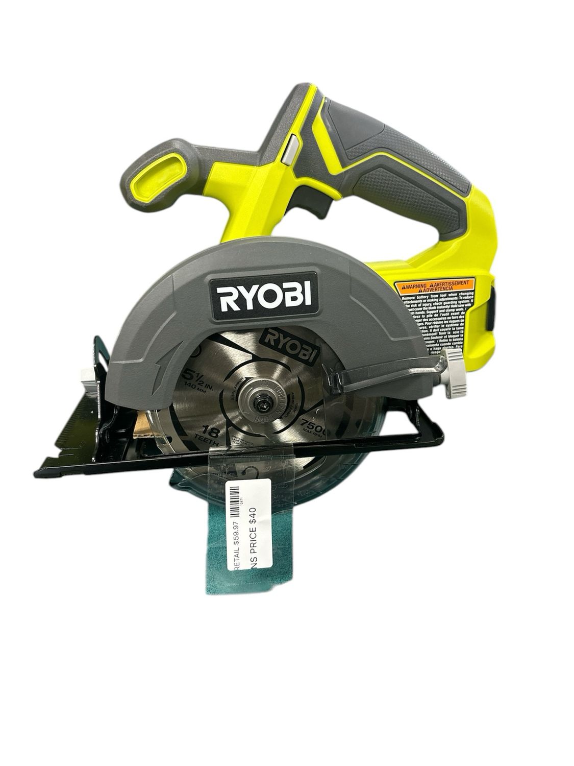 RYOBI ONE+ 18V Cordless 5 1/2 in. Circular Saw (Tool Only) PCL500B
