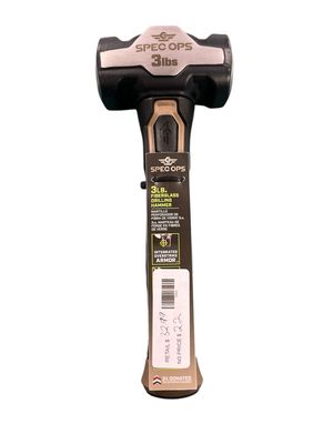 SPEC OPS Drilling Hammer, 3 lbs. with Fiberglass Handle and Soft Mallet Face SPEC-M-DRILL3-S New