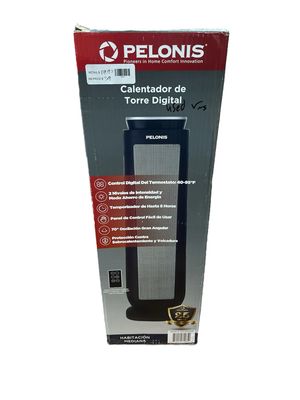 Pelonis 1500-Watt 23 in. Digital Tower Indoor Ceramic Heater Quiet Operation w/ Safety Overheat Protection and Fan Mode in Black PHT23D7ABB Used.
