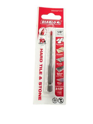 DIABLO 1/8 in. Hard Tile And Stone Carbide Tipped Drill Bit DMANSP1010