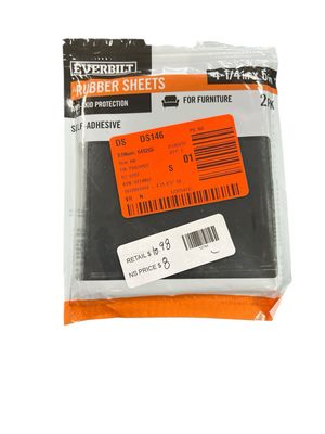 Everbilt 4-1/4 in. x 5 in. Black Self-Adhesive Rubber Bumper Pad Sheets (2-Pack) 46187