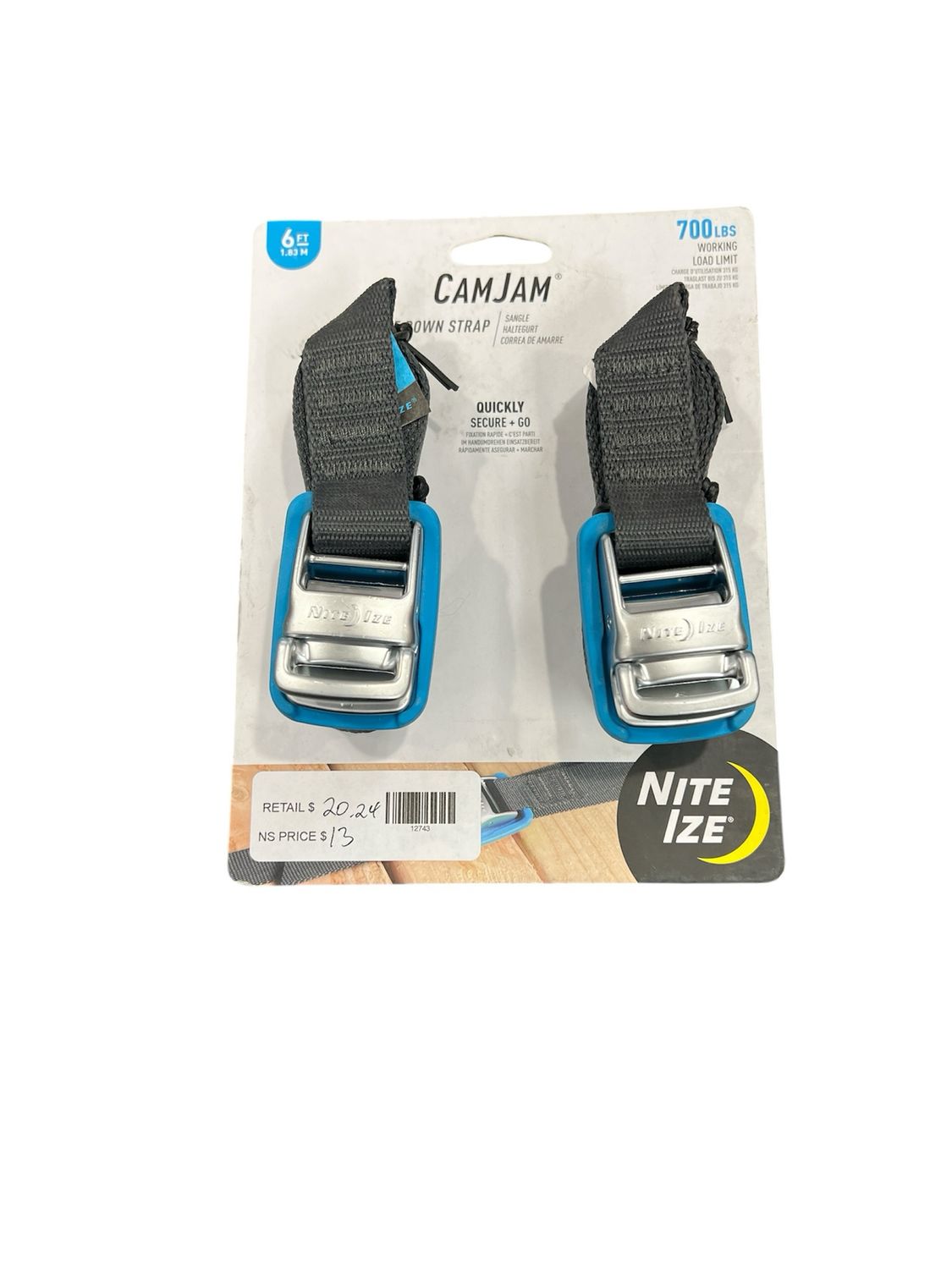 Nite Ize CamJam 6 ft. Tie Down Strap (2-Pack) CJWR6-2PK-09D1 New