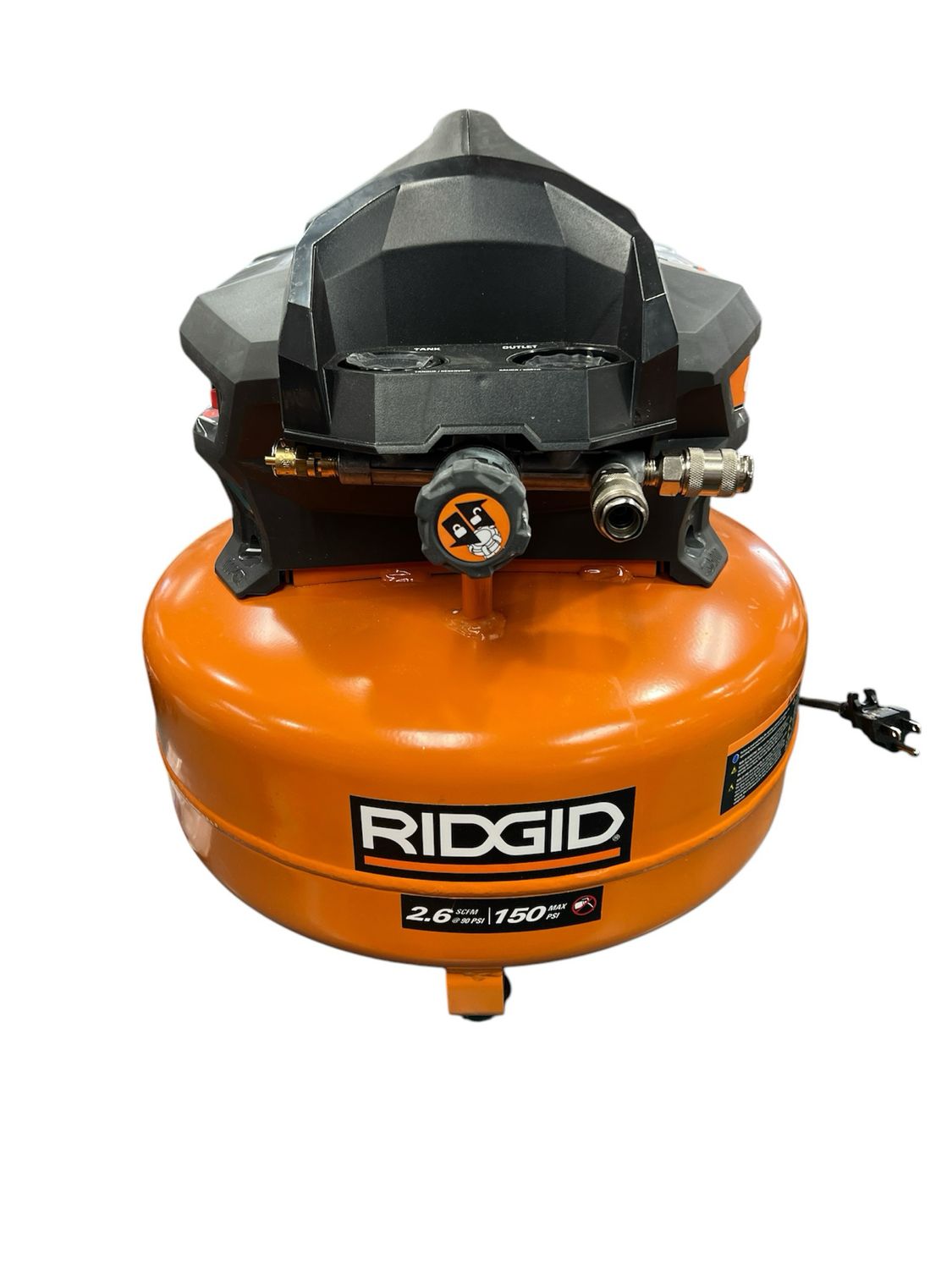 RIDGID 6 Gal. 150 PSI Portable Electric Pancake Air Compressor 02106416 Used