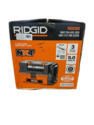 RIDGID 3 Gal. 5.0 Peak HP NXT Shop Vacuum Wet Dry Vac with Fine Dust Filter, Expandable Hose and Accessory Attachments HD0300 Light Use