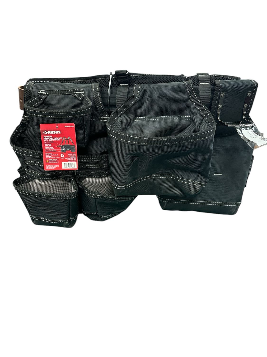 Husky Framers 3-Bag Work Tool Belt with Suspenders HD00172