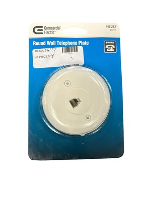 Commercial Electric White 1-Gang Phone Jack Wall Plate (1-Pack) 218 4C WH