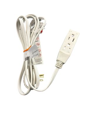 HDX 8 ft. 16/3 Light Duty Indoor Tight Space Multi-Outlet Extension Cord with Banana Tap, White HW1638HDWF