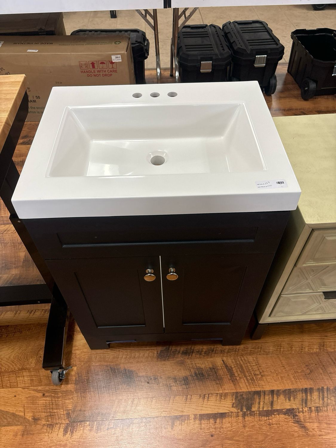 Glacier Bay Everdean 25 in. Single Sink Deep Blue Bath Vanity with White Cultured Marble Top EV24P2-DB