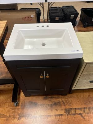 Glacier Bay Everdean 25 in. Single Sink Deep Blue Bath Vanity with White Cultured Marble Top EV24P2-DB