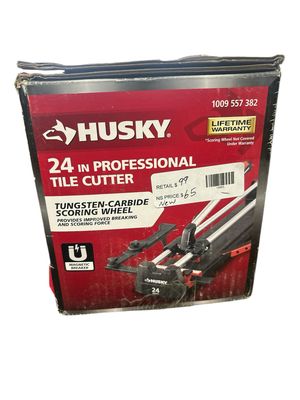 Husky 24 in. Tile Cutter with Tungsten Carbide Blade and Adjustable Gauge JHD600 .