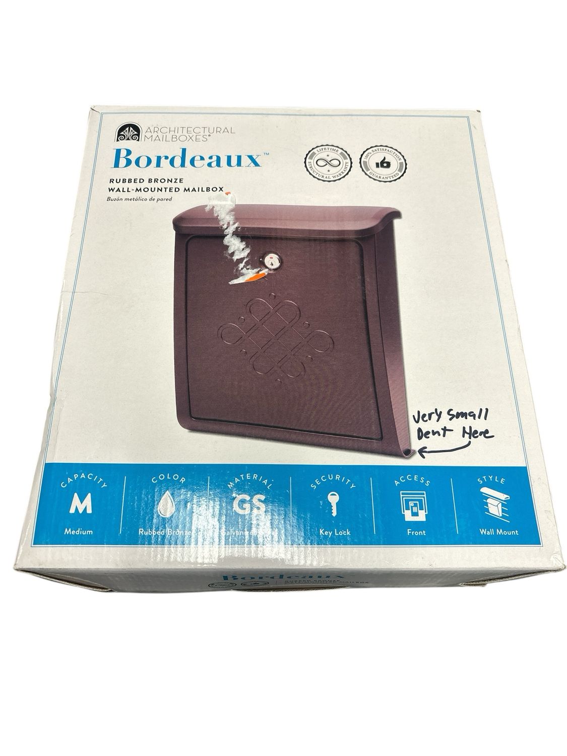 Architectural Mailboxes Bordeaux Rubbed Bronze, Medium, Steel, Locking, Wall Mount Mailbox 2697RZ-10