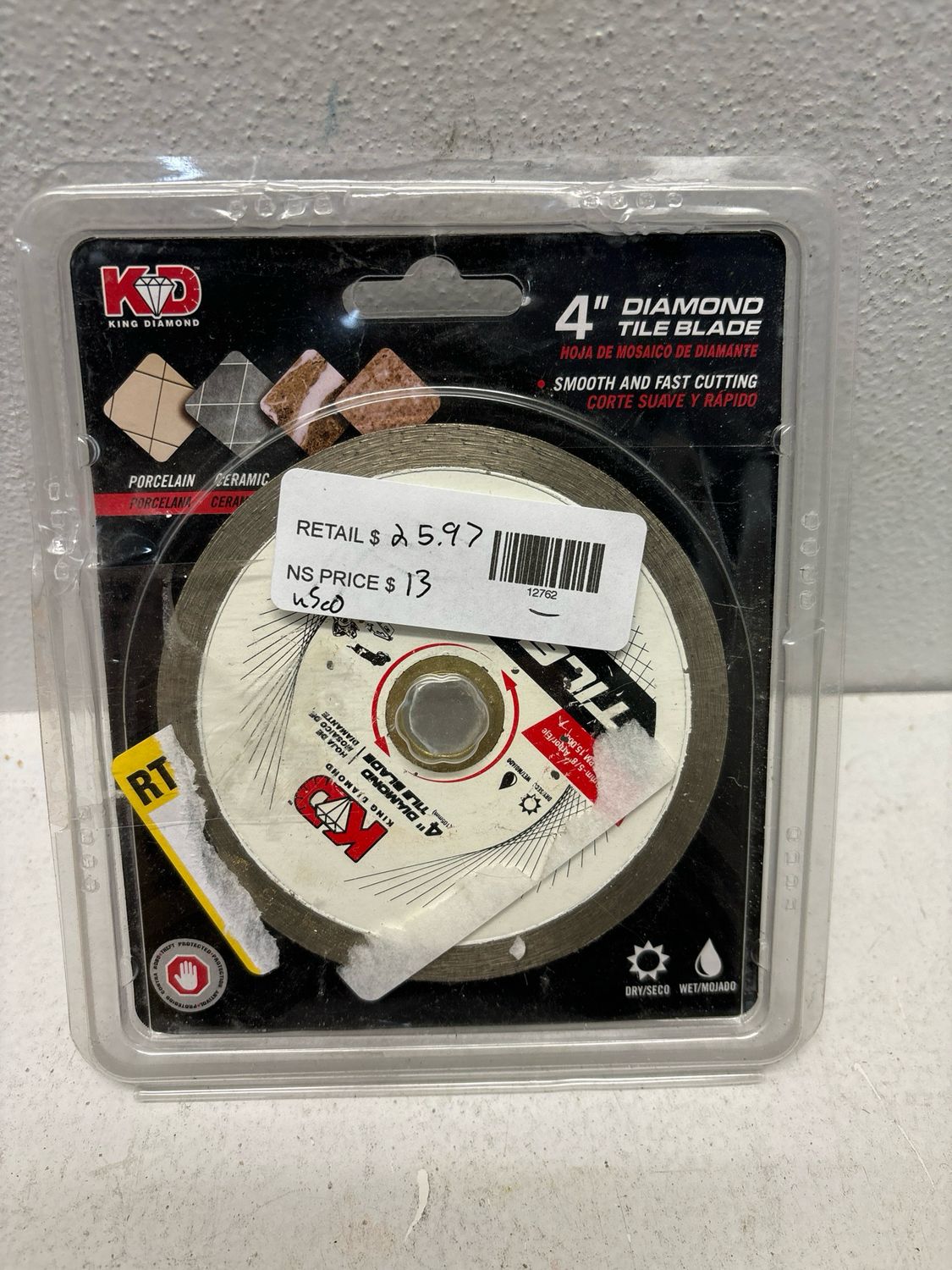 KING DIAMOND 4 in. Diamond Continuous-Rim Circular Saw Blade CTD40S8