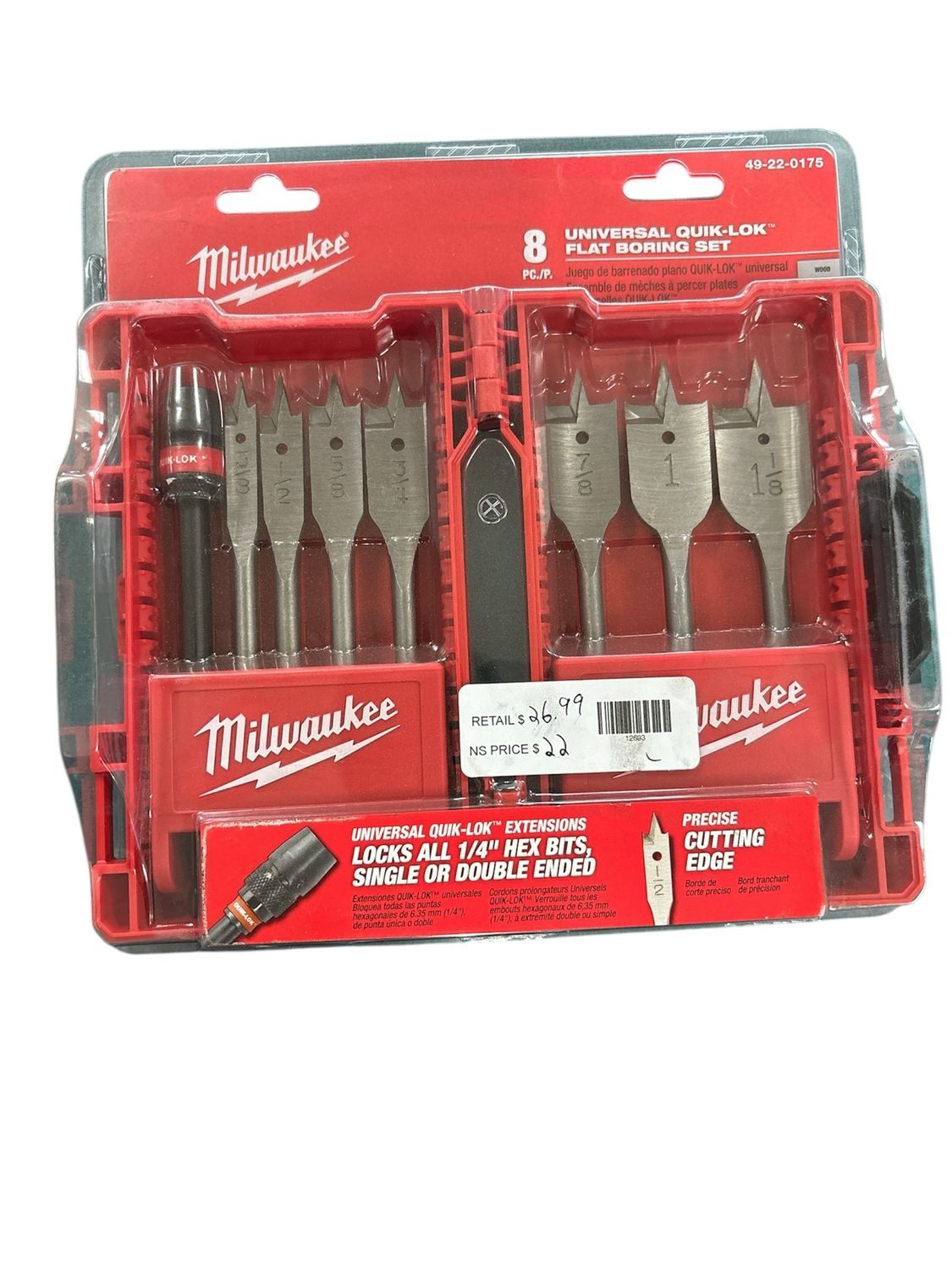 Milwaukee High Speed Wood Spade Bit Set (8-Piece) 49-22-0175