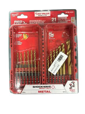 Milwaukee SHOCKWAVE IMPACT DUTY Titanium Twist Drill Bit Set (21-Piece) 48-89-4635