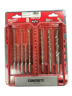 Milwaukee 2-Cutter SDS-Plus Carbide Hammer Drill Bit Set (8-Piece) 48-20-7673
