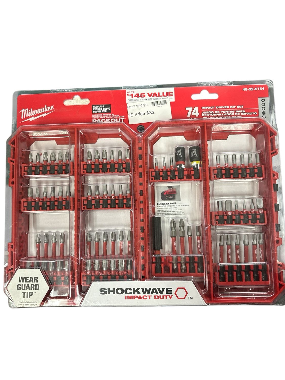 Milwaukee SHOCKWAVE Impact Duty Alloy Steel Screw Driver Bit Set (74-Piece) 48-32-5154