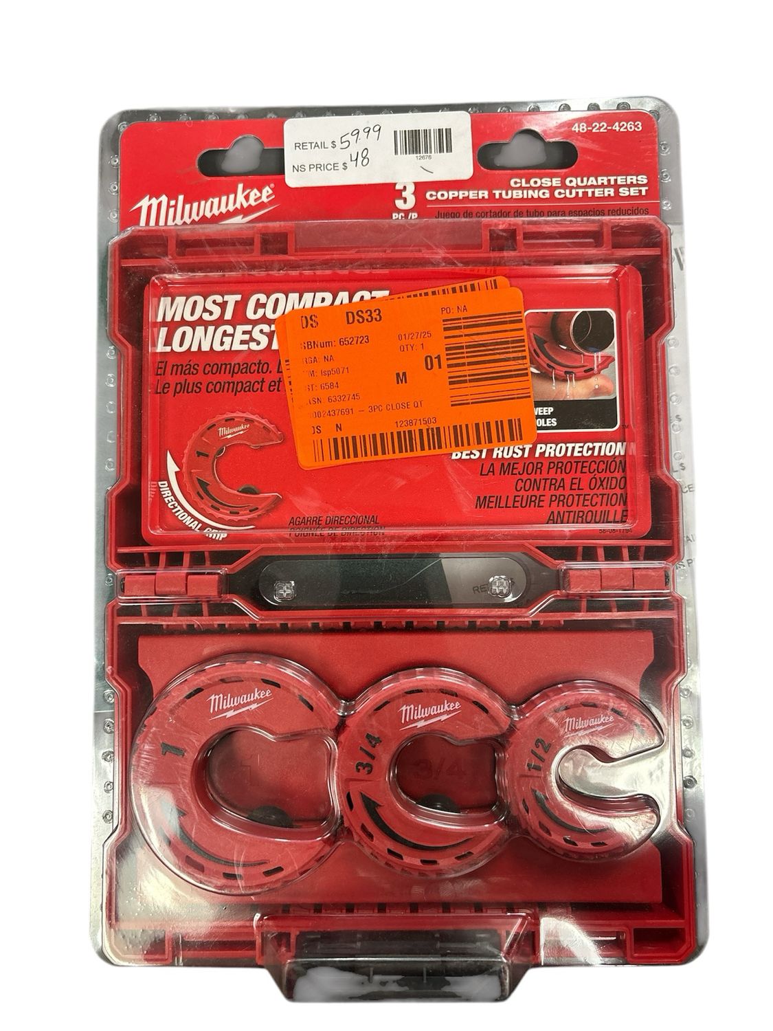 Milwaukee Close Quarters Tubing Cutter Set (3-Piece) 48-22-4263