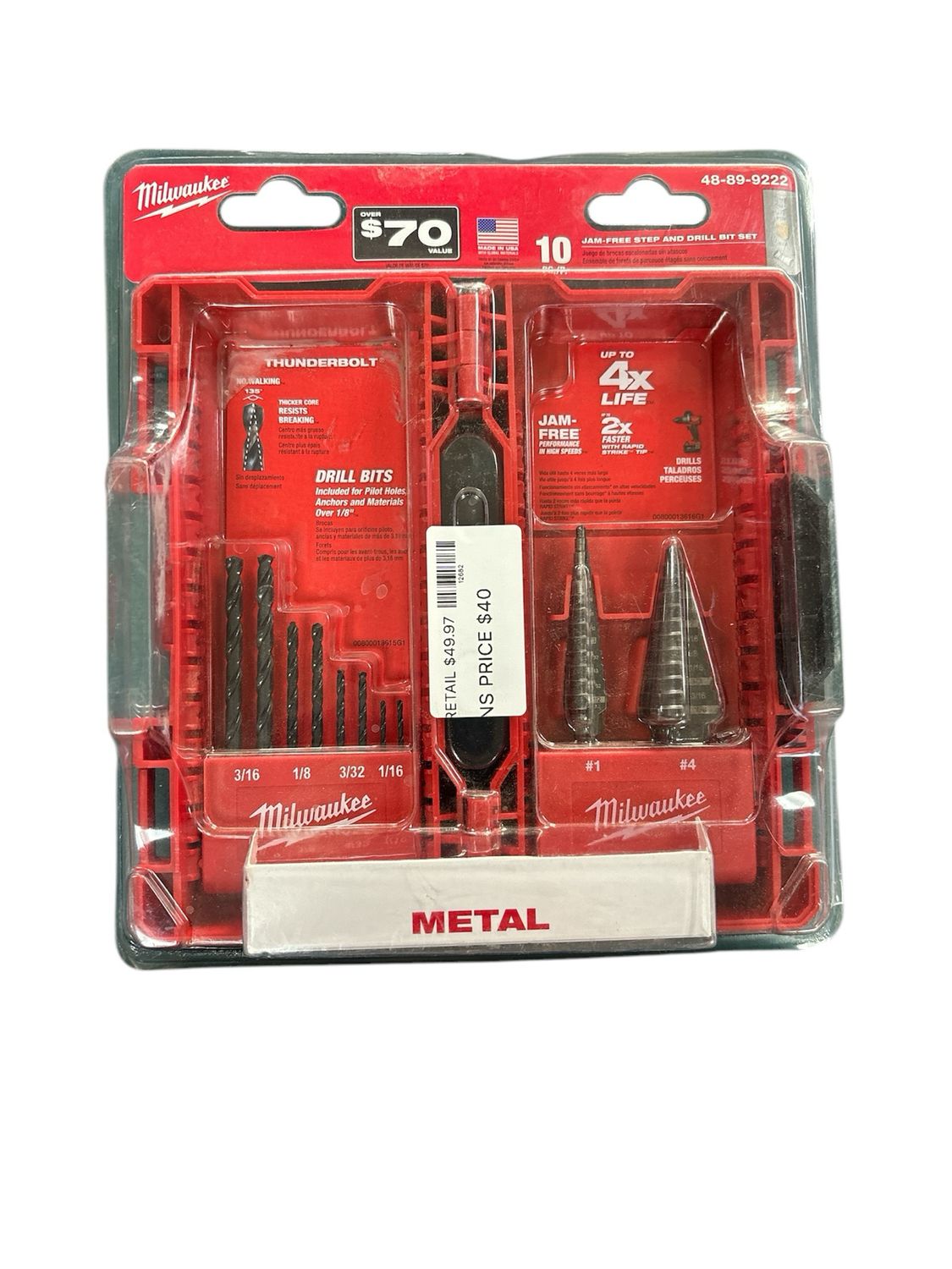 Milwaukee Black Oxide Step Drill Bit Set (10-Piece) 48-89-9222