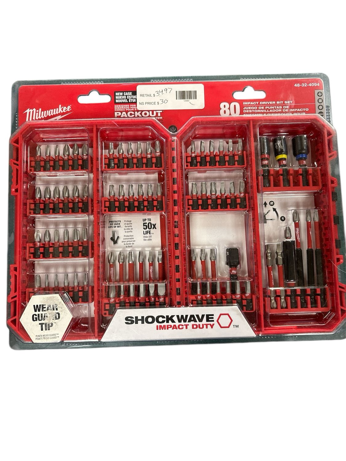 Milwaukee SHOCKWAVE Impact-Duty Alloy Steel Screw Driver Bit Set (80-Piece) 48-32-4094