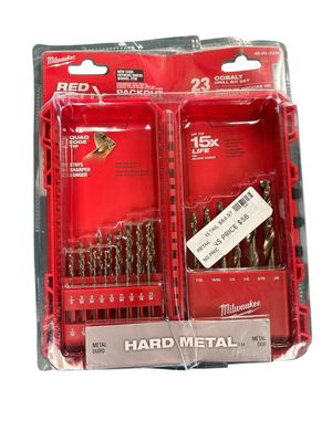 Milwaukee Cobalt Red Helix Twist Drill Bit Set for Drill Drivers (23-Piece) 48-89-2338