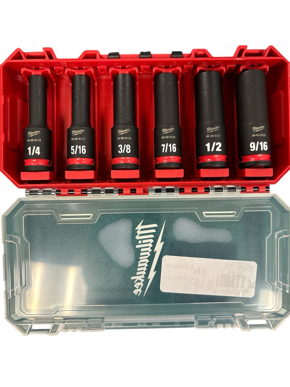 Milwaukee Deep-Well 1/2&quot; Drive 6 Socket Packout Kit 1/4&quot; 5/16&quot; 3/8&quot; 7/16&quot; 1/2&quot; 9/16&quot;