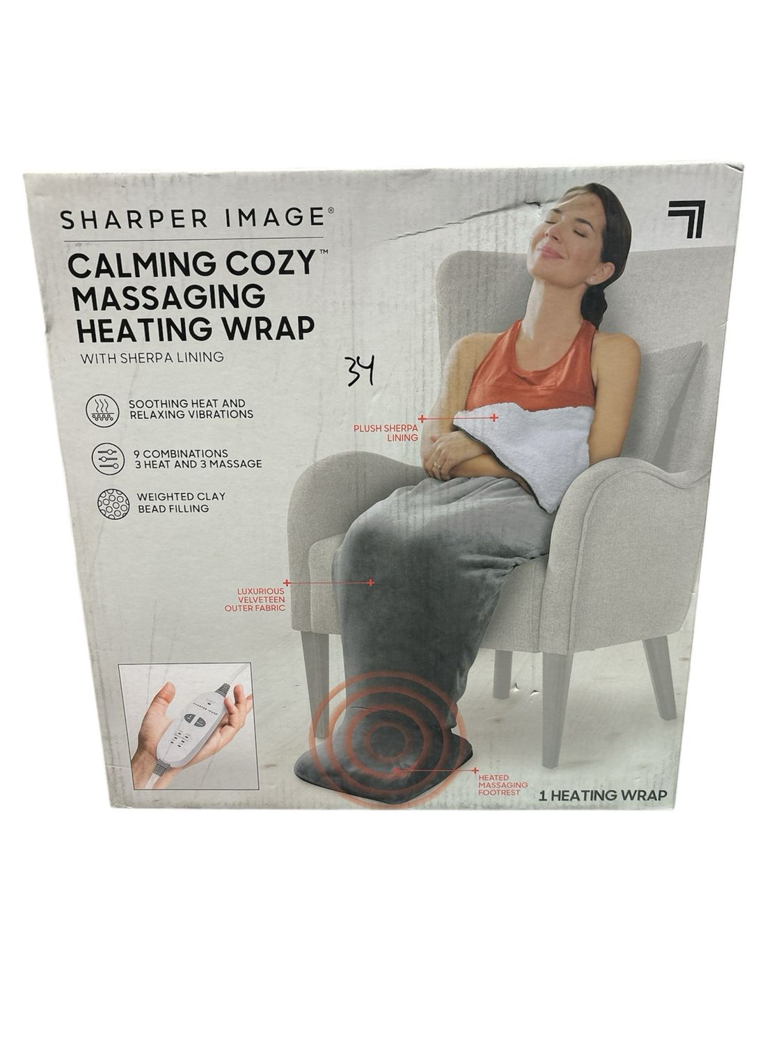 27 in. x 43 in. Massaging Leg Heat Wrap in Grey CCZ01004