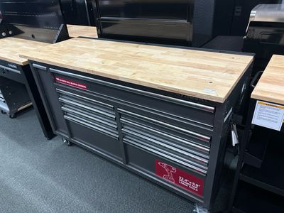 Husky 61 in. W x 24 in. D Standard Duty 10-Drawer Toolbox Mobile Workbench Tool Chest with Sliding Bin Storage Drawer in Silver H61MWC10SR