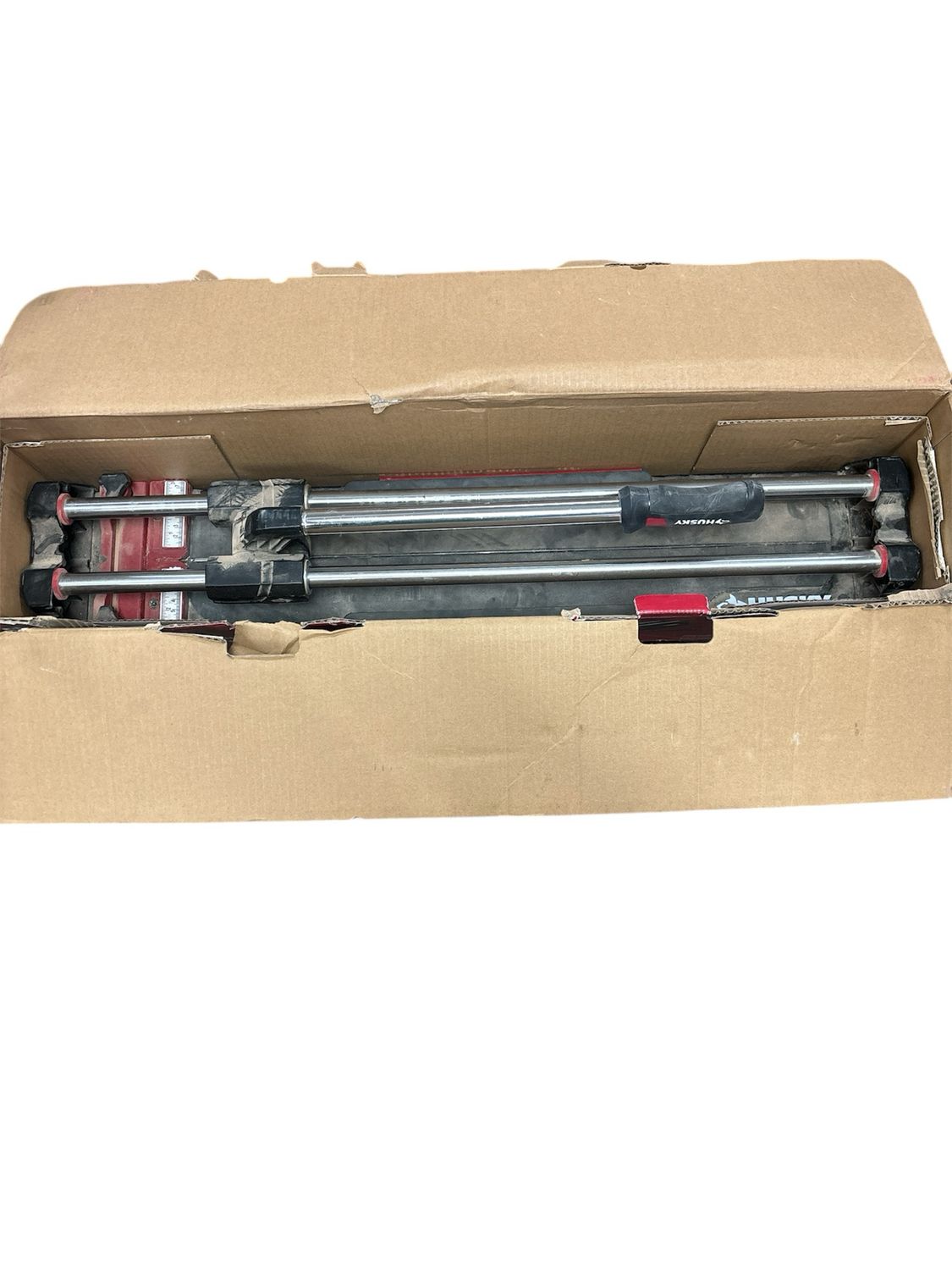 Husky 24 in. Tile Cutter with Tungsten Carbide Blade and Adjustable Gauge JHD600  .