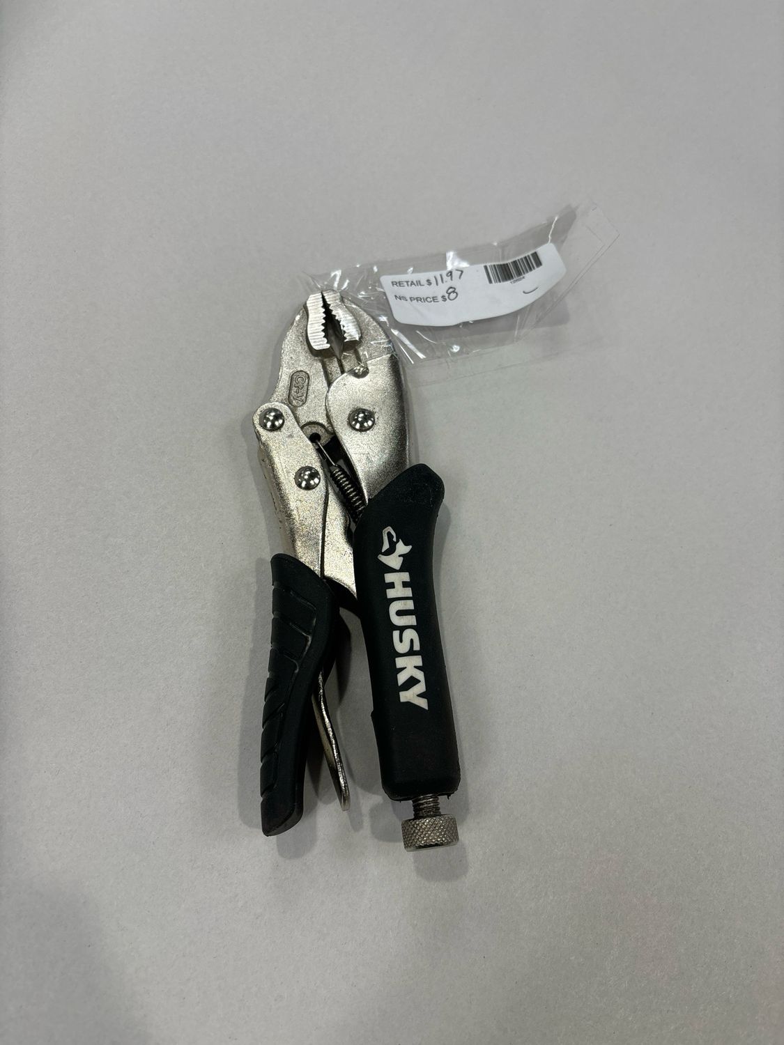 Husky 7 in. Curved Jaw Locking Pliers with Rubber Grip 90143