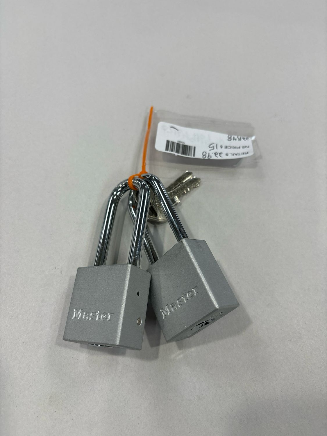 Master Lock Heavy Duty Outdoor Solid Body Padlock with Key, 1-1/2 in. Wide, 2 in. Shackle, 2 Pack 570TLHHC