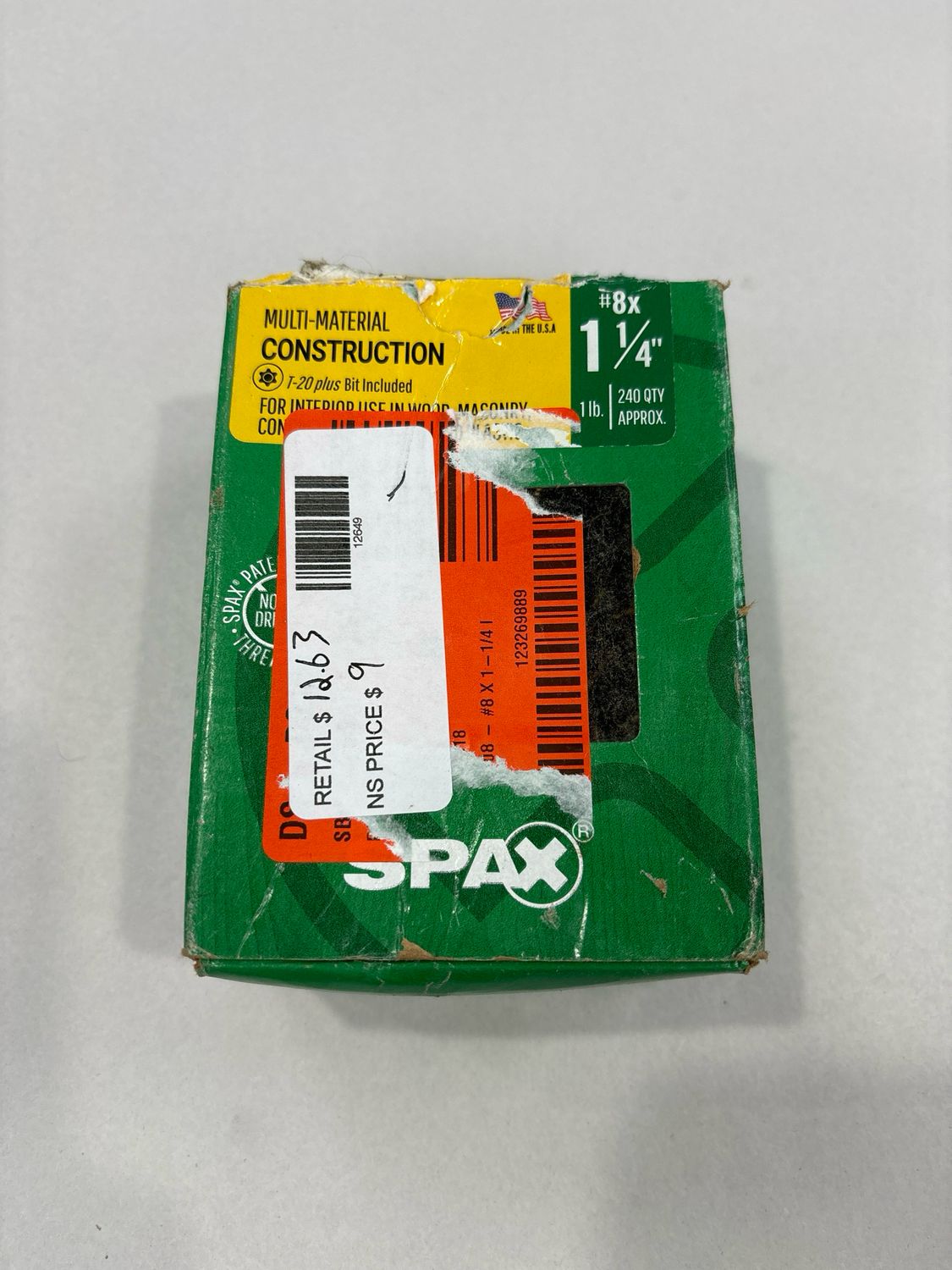 SPAX #8 x 1-1/4 in. Interior Flat Head Wood Screws Construction Framing Torx T-Star Plus (240 Each) 1 LB 4191020400324