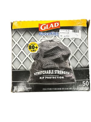 Glad 30 Gal. ForceFlex Black Drawstring Large Outdoor Trash Bags (50-Count) 1258778997