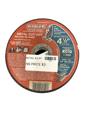 DIABLO 4-1/2 in. x 0.040 in. x 7/8 in. Thin Kerf Metal Cut-Off Disc DBD045040101F