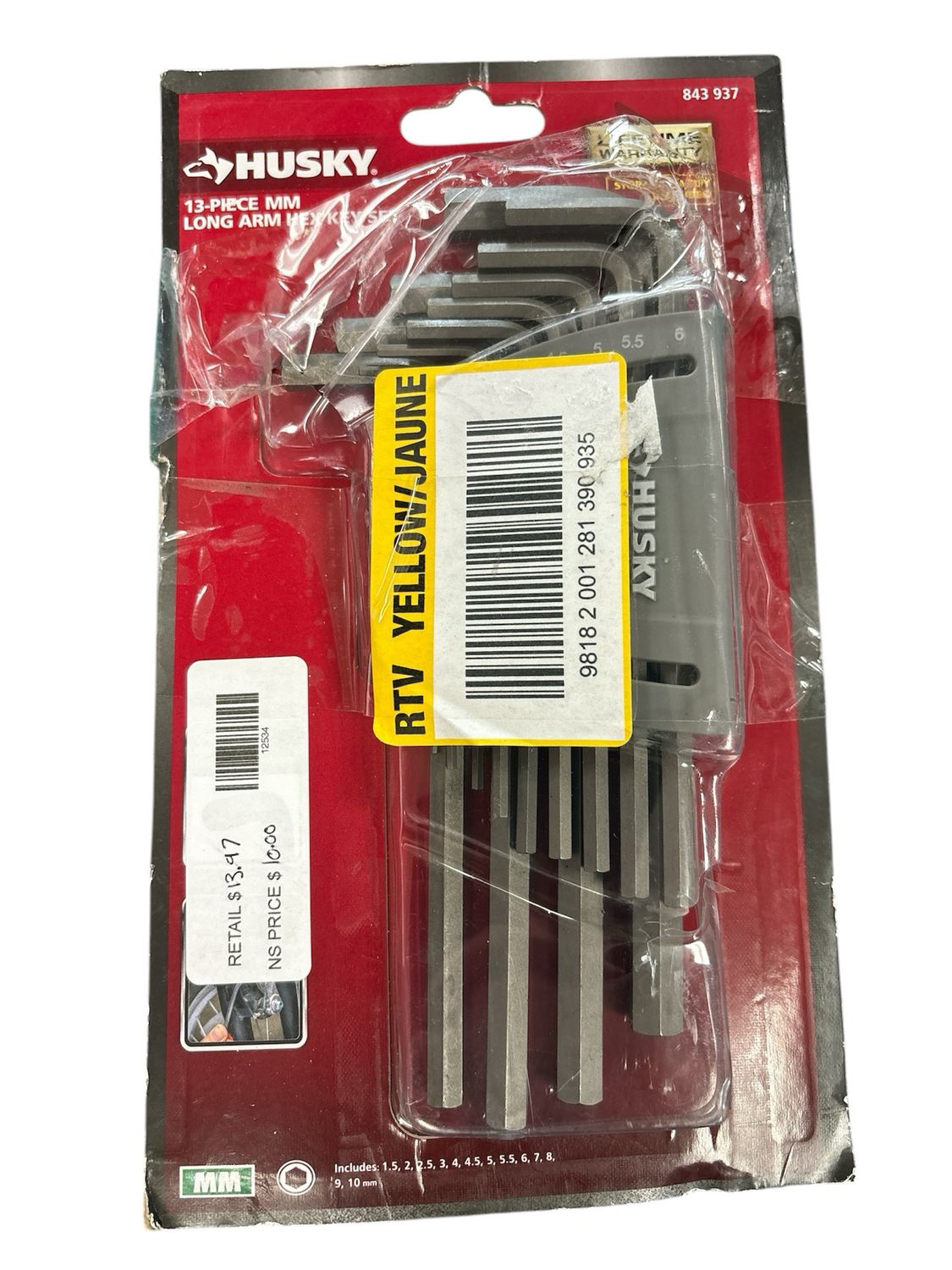 Husky Long Arm Hex Key Set, MM (13-Piece)  HLAHKM13PC-062