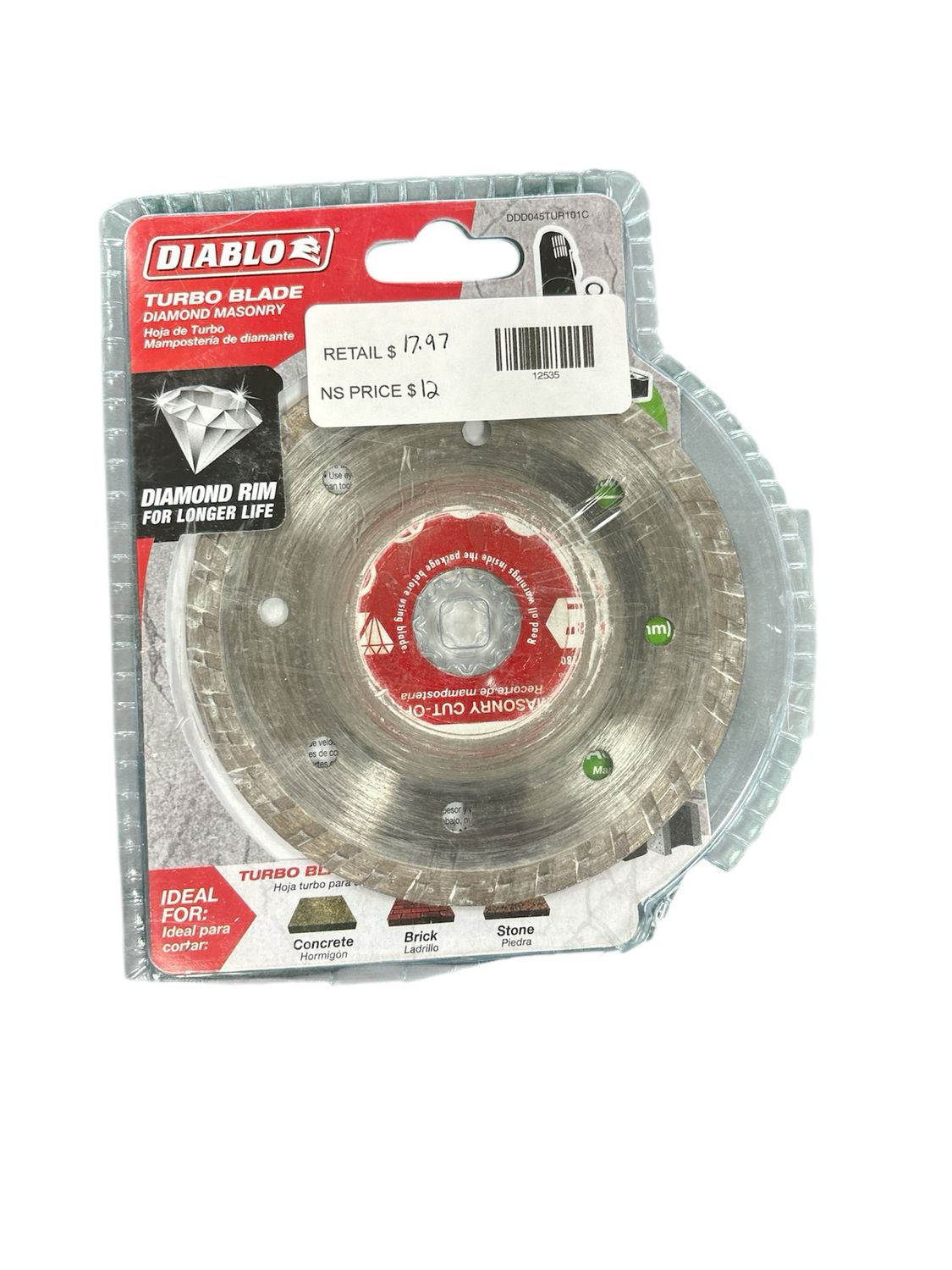 DIABLO 4-1/2 in. Diamond Blade Turbo Rim Masonry Cut Off DDD045TUR101C