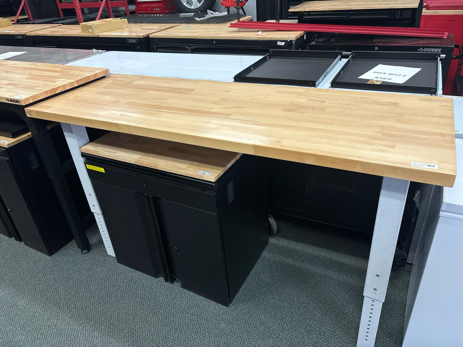 Gladiator 72 in. W x 25 in. D Adjustable Height Workbench with Hardwood Top