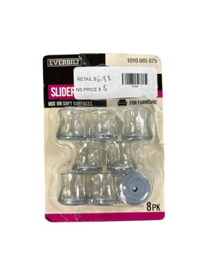 Everbilt 0.55 in. to 0.7 in. Clear Round Leg Tip Slider (8-Pack) 41-H1016